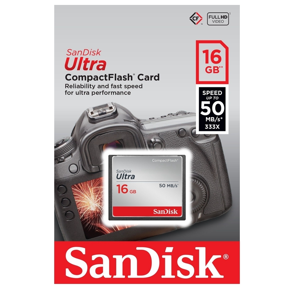 SanDisk Ultra 16GB CF Card Compact Flash 50MB/s Camera DSLR Memory Card  SDCFHS-016G