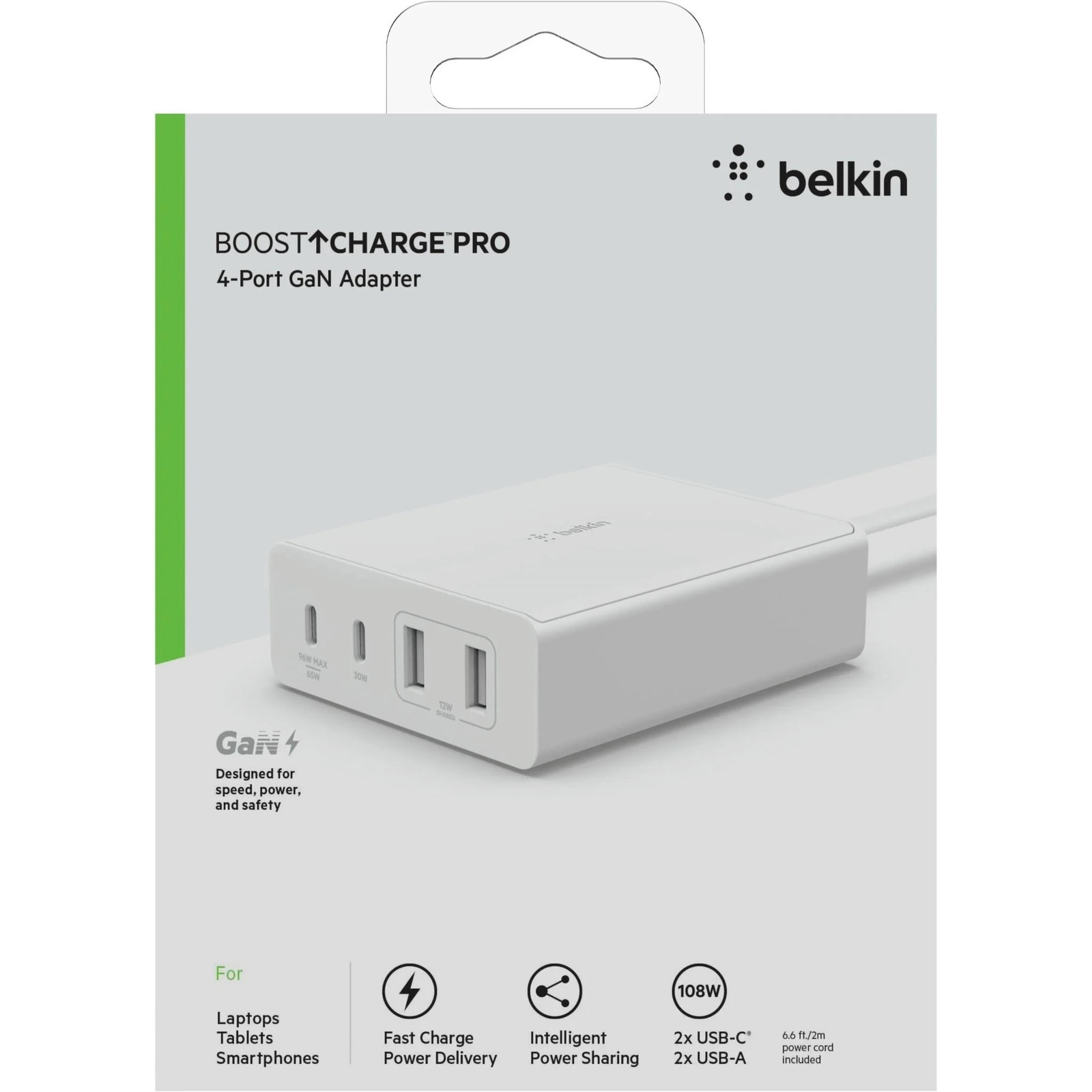 Belkin BOOST CHARGE PRO GaN power adapter - 2 x USB, 2 x USB-C