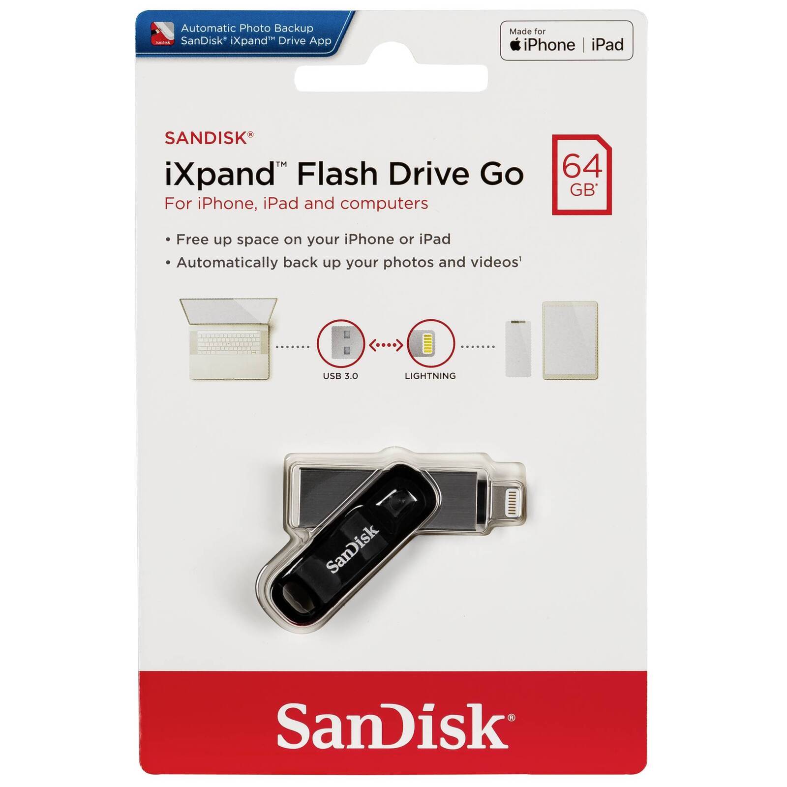 SanDisk 128GB USB 3.0 iXpand Mini Flash Drive Stick For iPhone 6 SE iPad