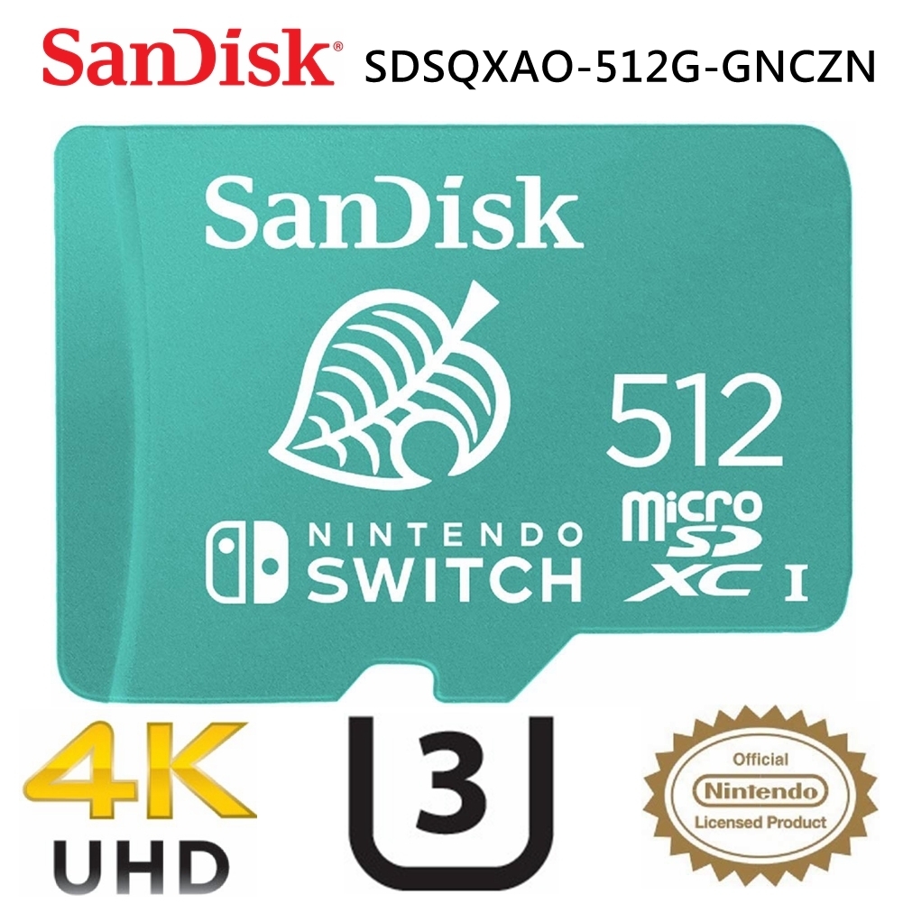 SanDisk 512GB Nintendo Licensed Micro SD Card SDXC UHS-I TF Memory Card For  Nintendo Switch