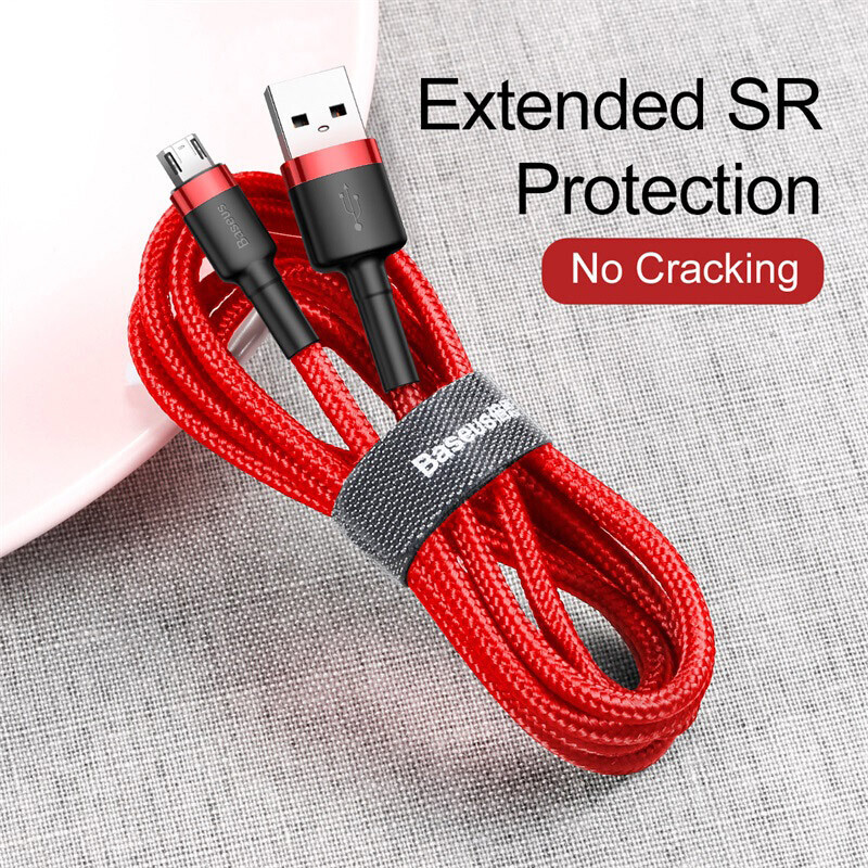 Phone Cable Baseus cafule Fast Charging USB to Micro USB 2.4A  1M Red