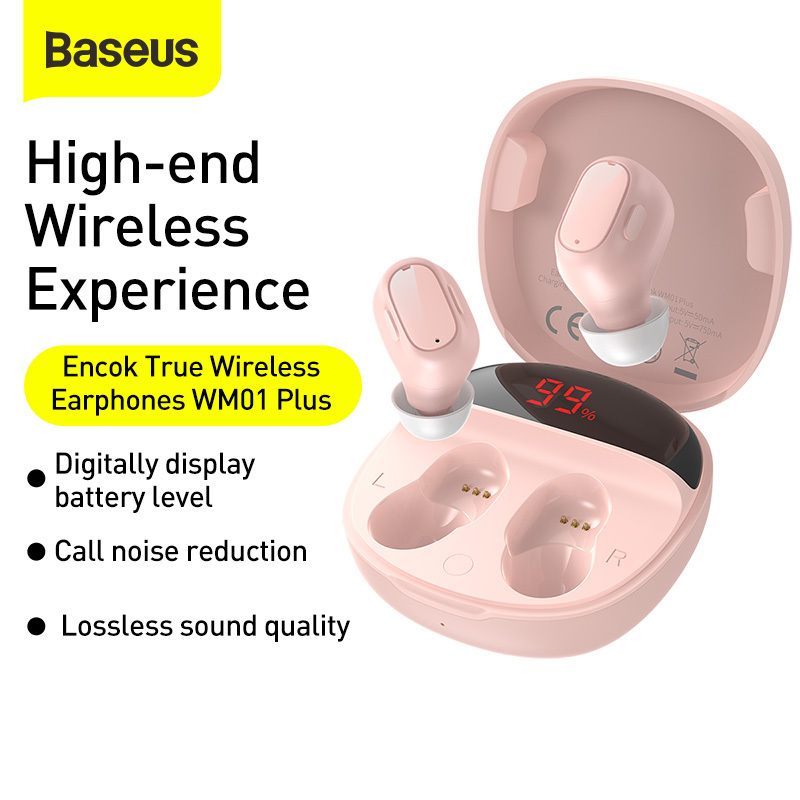 Bluetooth Headphones Wireless Baseus Encok True Full Digital Display ...