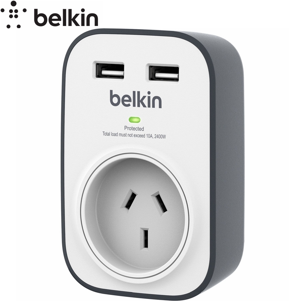 Belkin SurgeCube One Outlet Surge Protection With Two USB Ports 306 J 2.4 A