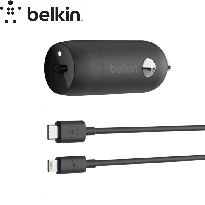 Belkin BOOST UP 20W PD Car Charger + Type-C to Lightning Cable For IPhone IPad 