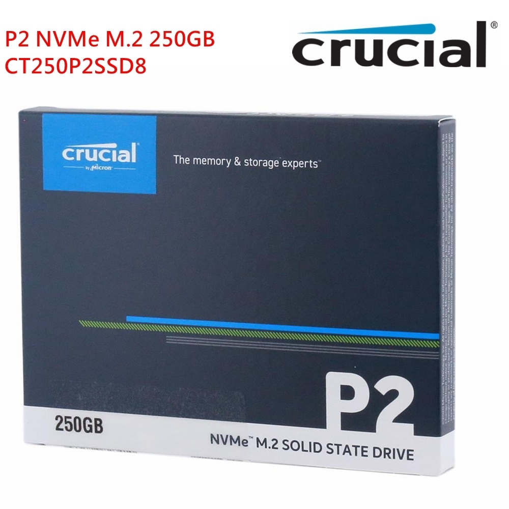 SSD M.2 250GB Crucial P2 250GB NVMe M.2 PCIe 3D NAND SSD CT250P2SSD8 2100 MB/s