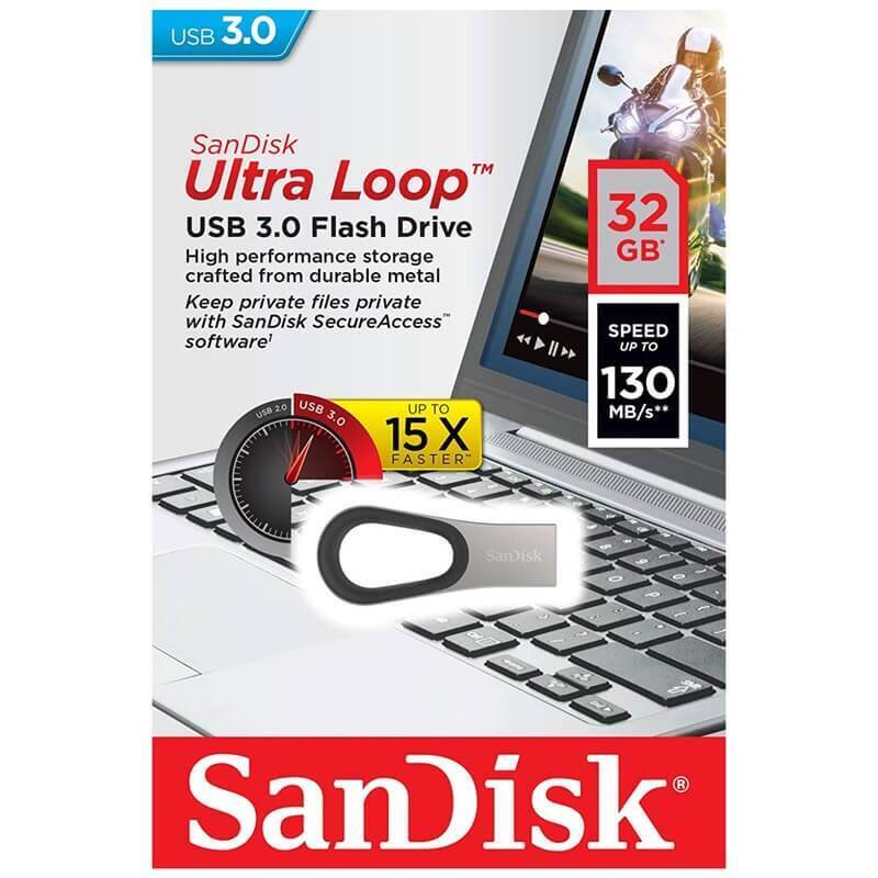 USB SanDisk Ultra Loop 3.0 32GB Flash Drive Memory Stick CZ93-032GB