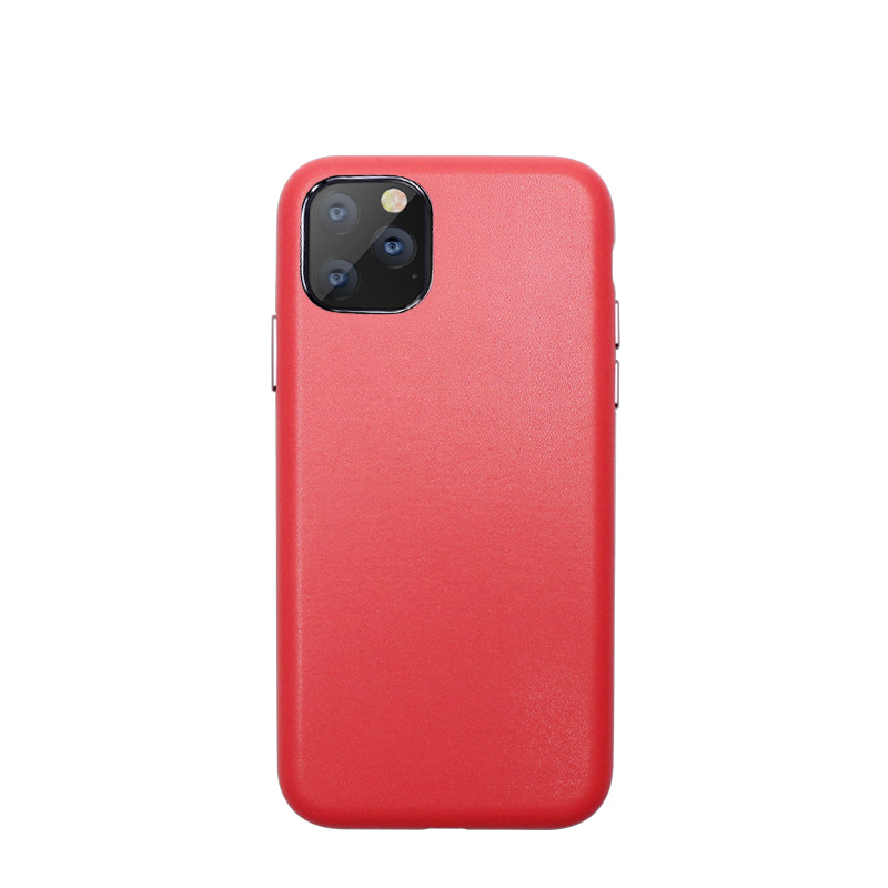 Phone Case Leather Shockproof Back Case Cover Metal Button iPhone 11 Pro Max Red