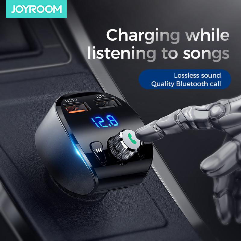 Car Charger Joyroom Wireless Mp3 Player Handsfree Car Adapter  QC 3.0 Charger