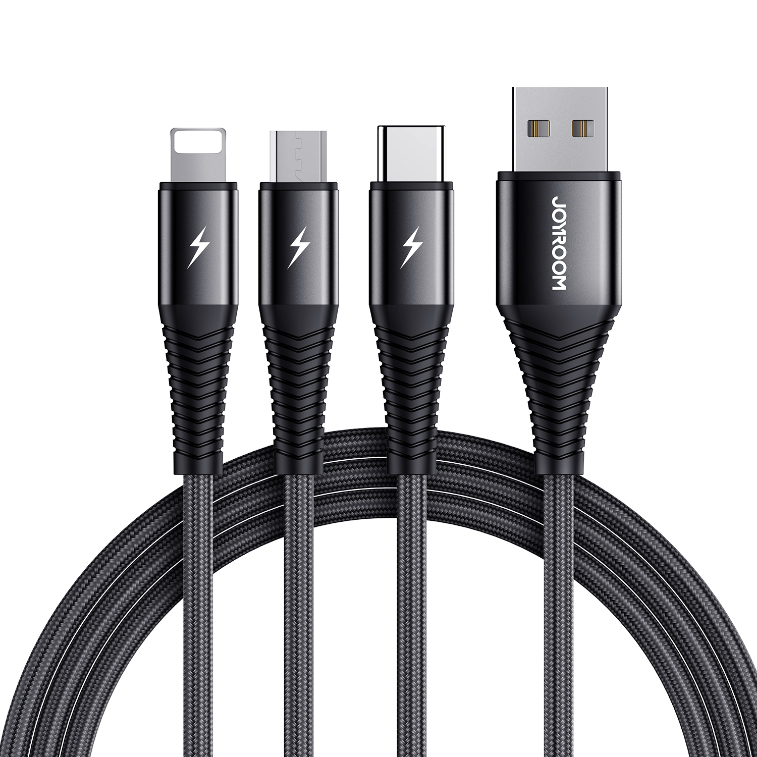 3 in 1 Phone Charging Cable Cable Joyroom For iPh iPad Samsung Android Black