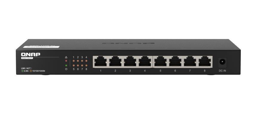 QNAP QSW-1108-8T Instantly upgrade your network to 2.5GbE connectivity 8xPorts 8x2.5GbE 12V/1.5A