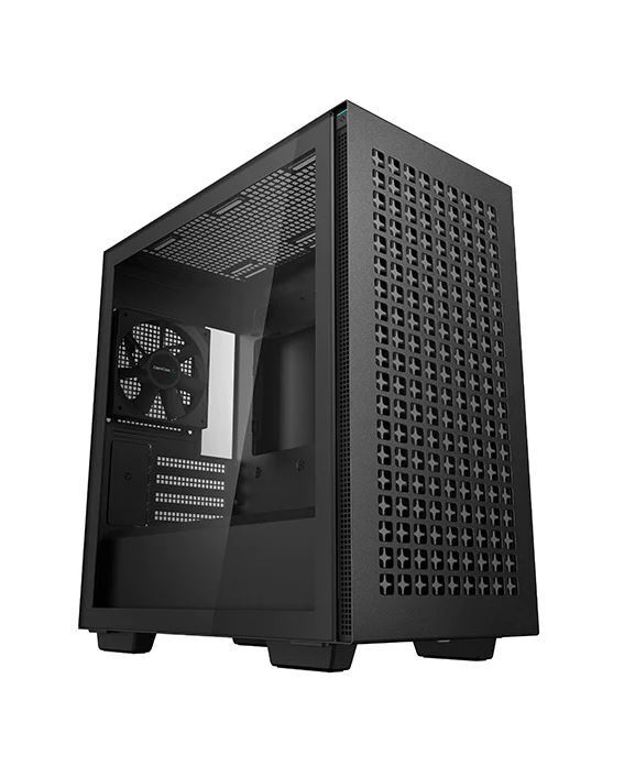 DeepCool CH370 M-ATX Case, 120mm Rear Fan Pre-Installed, Headphone Stand, up to 360mm Radiators, 2 Switching front panels