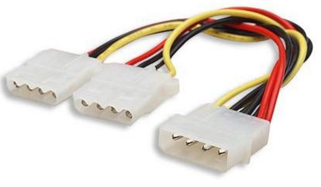 Astrotek Internal Power Molex Cable 20cm - 5.25' 4 pins Male to 2x 5.25' 4 pins Female 18AWG RoHS ~ CB8W-MOLEX-PWR