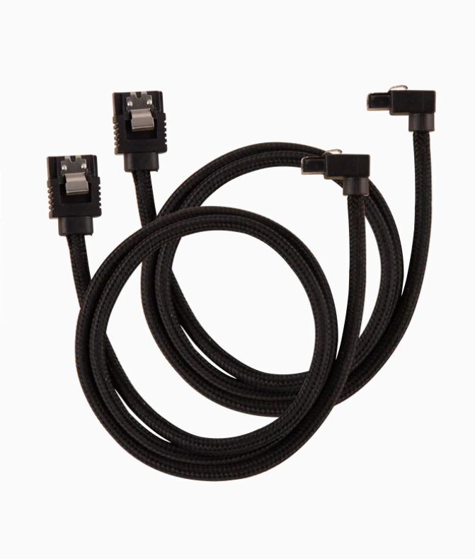 Corsair Premium Sleeved SATA 6Gbps 60cm 90 Connector Cable - Black