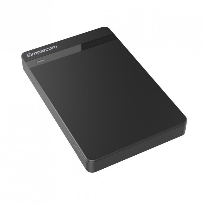 Simplecom SE203 Tool Free 2.5' SATA HDD SSD to USB 3.0 Hard Drive Enclosure - Black Enclosure