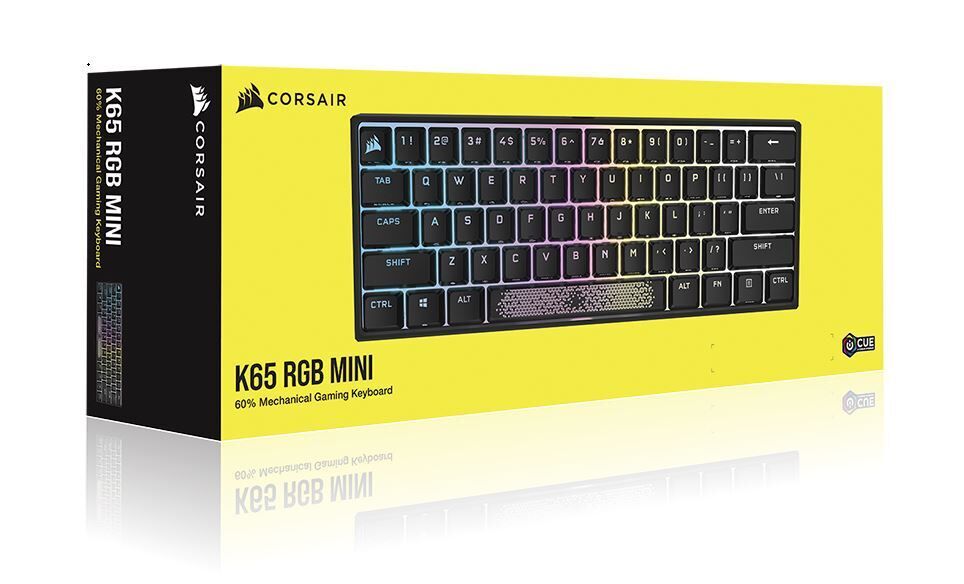 Corsair K65 RGB MINI 60 Mechanical Gaming Keyboard, Backlit RGB LED