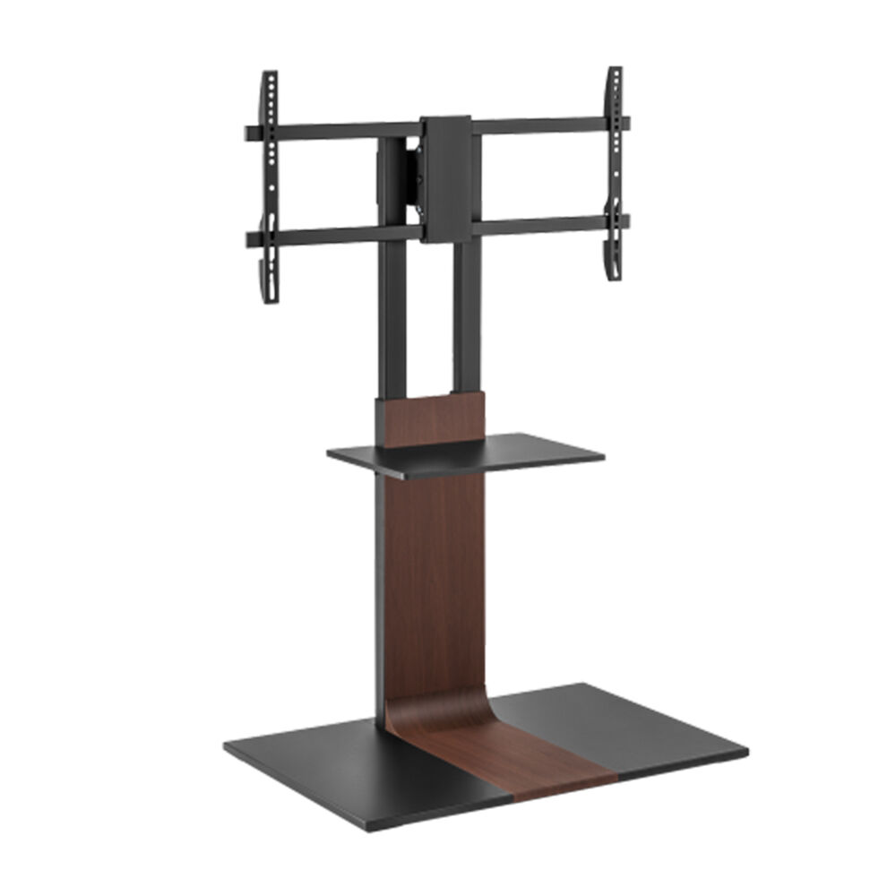 Brateck HeavyDuty Modern TV Floor Stand With Equipment Shelf For most