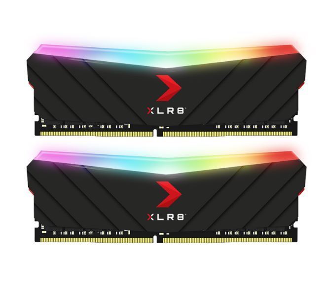 PNY XLR8 32GB (2x16GB) DDR4 UDIMM 3200Mhz RGB CL16 1.35V Black Heat Spreader Gaming Desktop PC Memory
