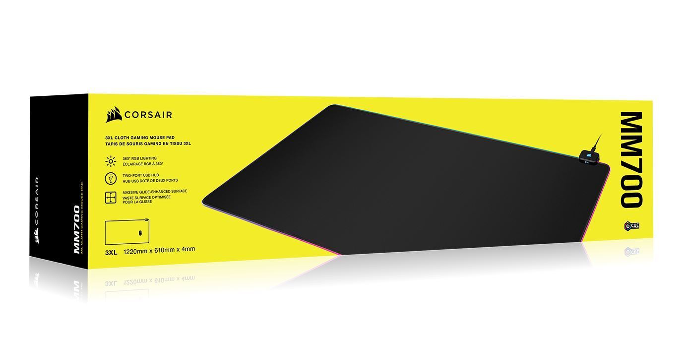 Corsair MM700 RGB 3XL - ICUE, Dynamic Three Zone RGB,  low friction micro-texture surface, Ultimate Gaming Setup.1,220mm x 610mm Mousemat