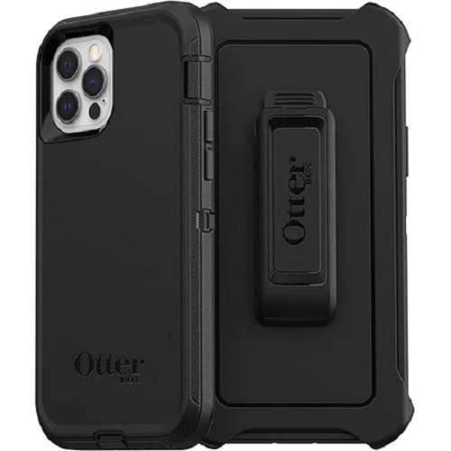OtterBox Defender Apple iPhone 12 / iPhone 12 Pro Case Black - (77-65401), 4X Military Standard Drop Protection, Multi-Layer, Included Holster
