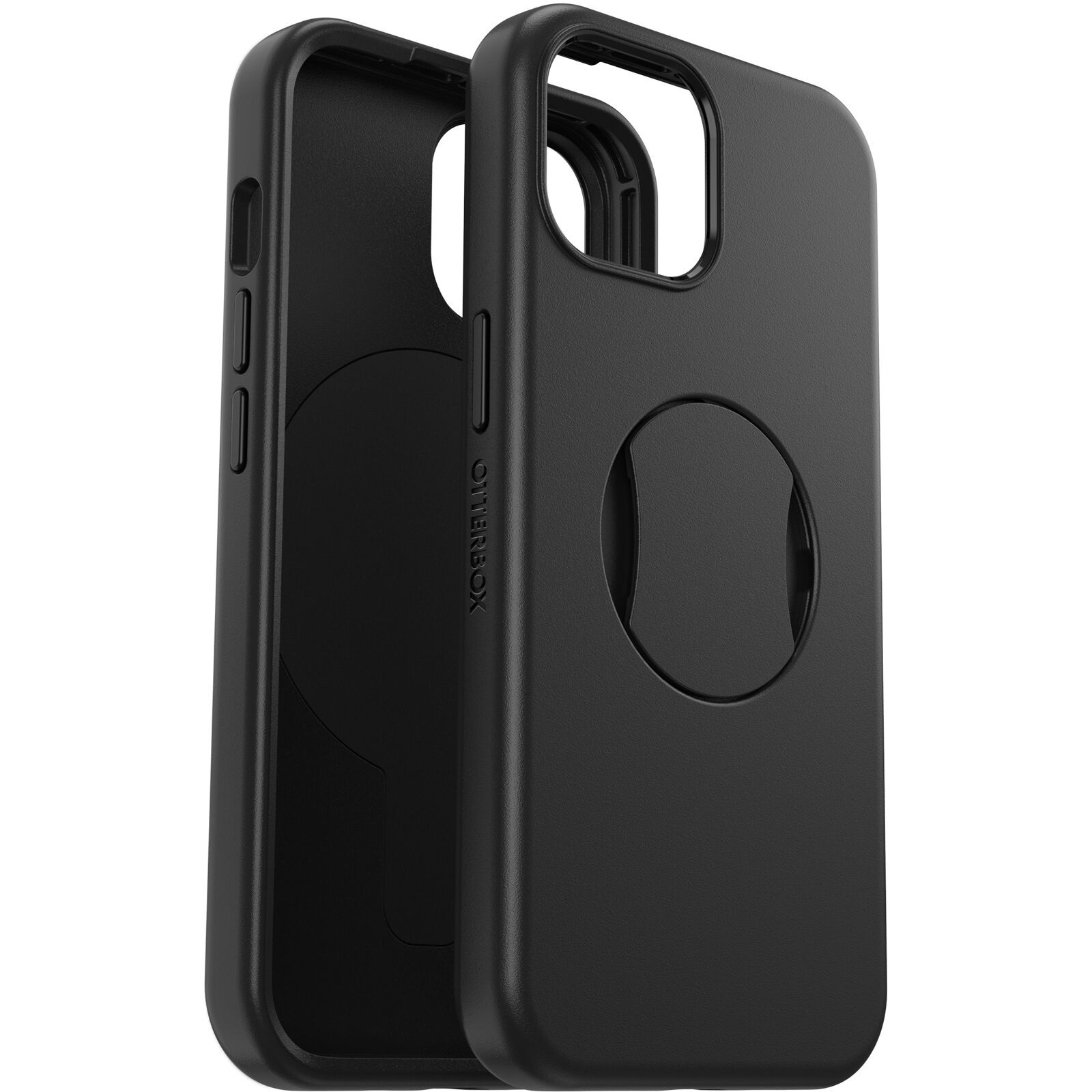 OtterBox OtterGrip Symmetry MagSafe Apple iPhone 15 Plus (6.7") Case Black - (77-93152), Antimicrobial,DROP+ 3X Military Standard,Integrated Grip
