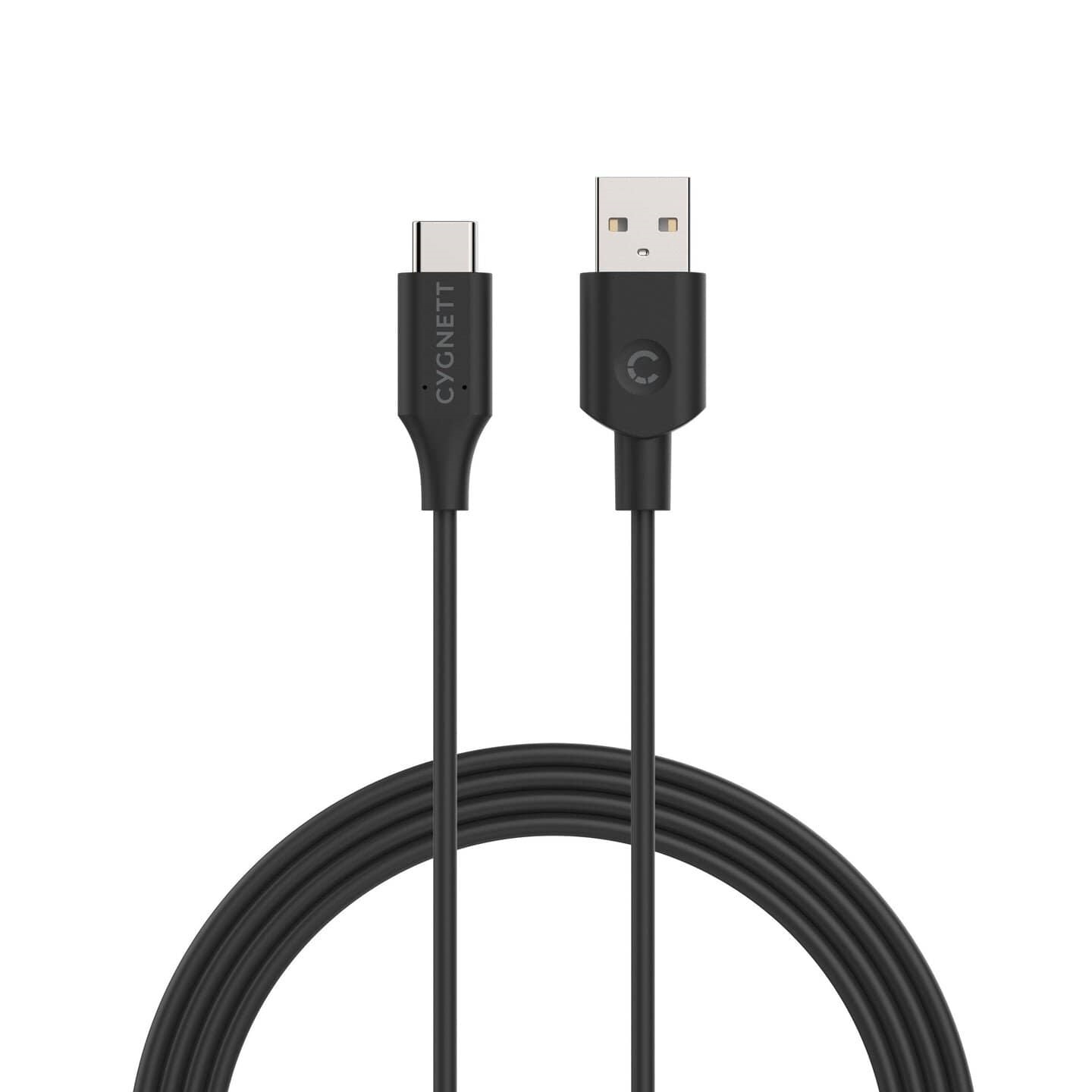 Cygnett Essentials USB-C to USB-A (2.0) Cable (1M) - Black (CY2728PCUSA), 3A/60W, 480Mbps Transfer Speed, Fast Charge & Sync Your Device, 2 Yr. WTY.