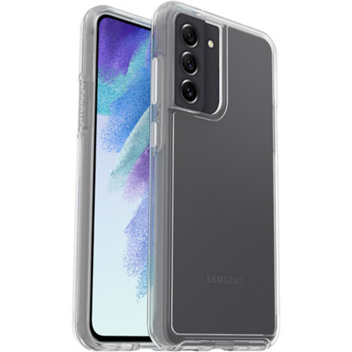 OtterBox Symmetry Clear Samsung Galaxy S21 FE 5G (6.4") Case Clear - (77-83945), Antimicrobial, DROP+ 3X Military Standard, Raised Edges, Ultra-Sleek