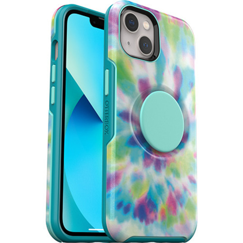 OtterBox Otter + Pop Symmetry Apple iPhone 13 Case Green/Blue/Purple - (77-85405), Antimicrobial, DROP+ 3X Military Standard, Swappable PopGrip