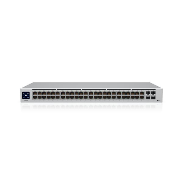 Ubiquiti UniFi 48 port Managed Gigabit Layer2 switch - 48x Gigabit Ethernet Ports w/ 32x 802.3at POE+, 4x SFP Port Touch Display 210W