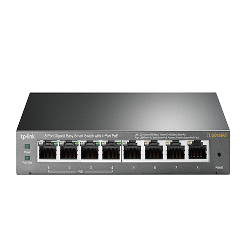 TP-Link TL-SG108PE 8-Port Gigabit Easy Smart Switch with 4-Port PoE, 55W IEEE 802.3af, Fanless, VLAN Features