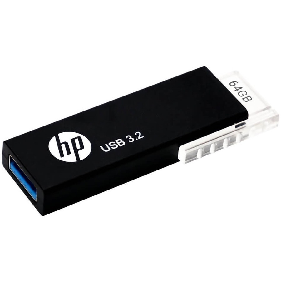 HP 718W 64GB USB 3.2 70MB/s Flash Drive Memory Stick Slide 0Degre C to 60Degre C 5V Capless Push-Pull Design External Storage for Windows 8 10 11 Mac