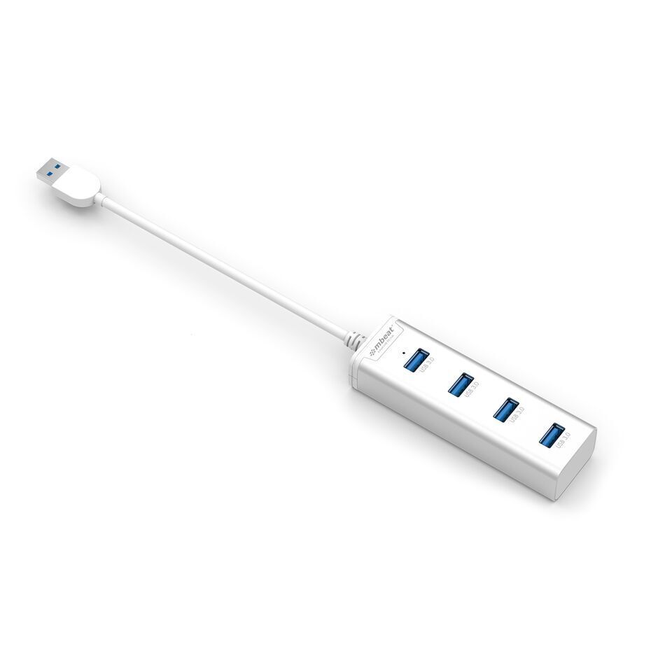 mbeat STICK 4-Port USB 3.0 Hub - Aluminium Portable 4 Port Data Transfer Super Speed USB Hub Adapter Ultrabook MacBook SurfaceBook (LS)
