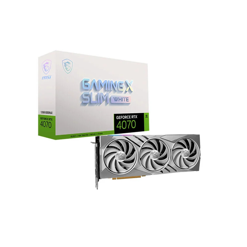 MSI nVidia GeForce RTX 4070 GAMING X SLIM WHITE 12G Video Card  TBD MHz Boost Clock, 12GB GDDR6X,DisplayPort x 3 (v1.4a),HDMI x 1(NEW)