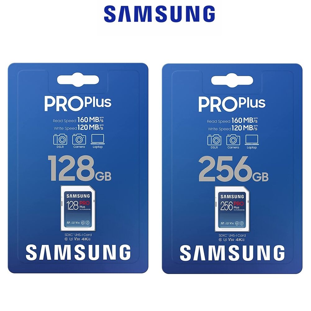 SD Card Samsung 128GB 256GB PRO Plus SDXC Class 10 V30 DSLR Video