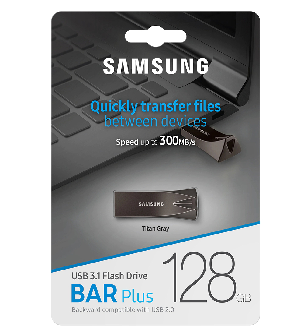 USB 3.1 128GB Flash Drive Samsung Bar Plus Memory Stick (300MB/s) | MUF-128BE4