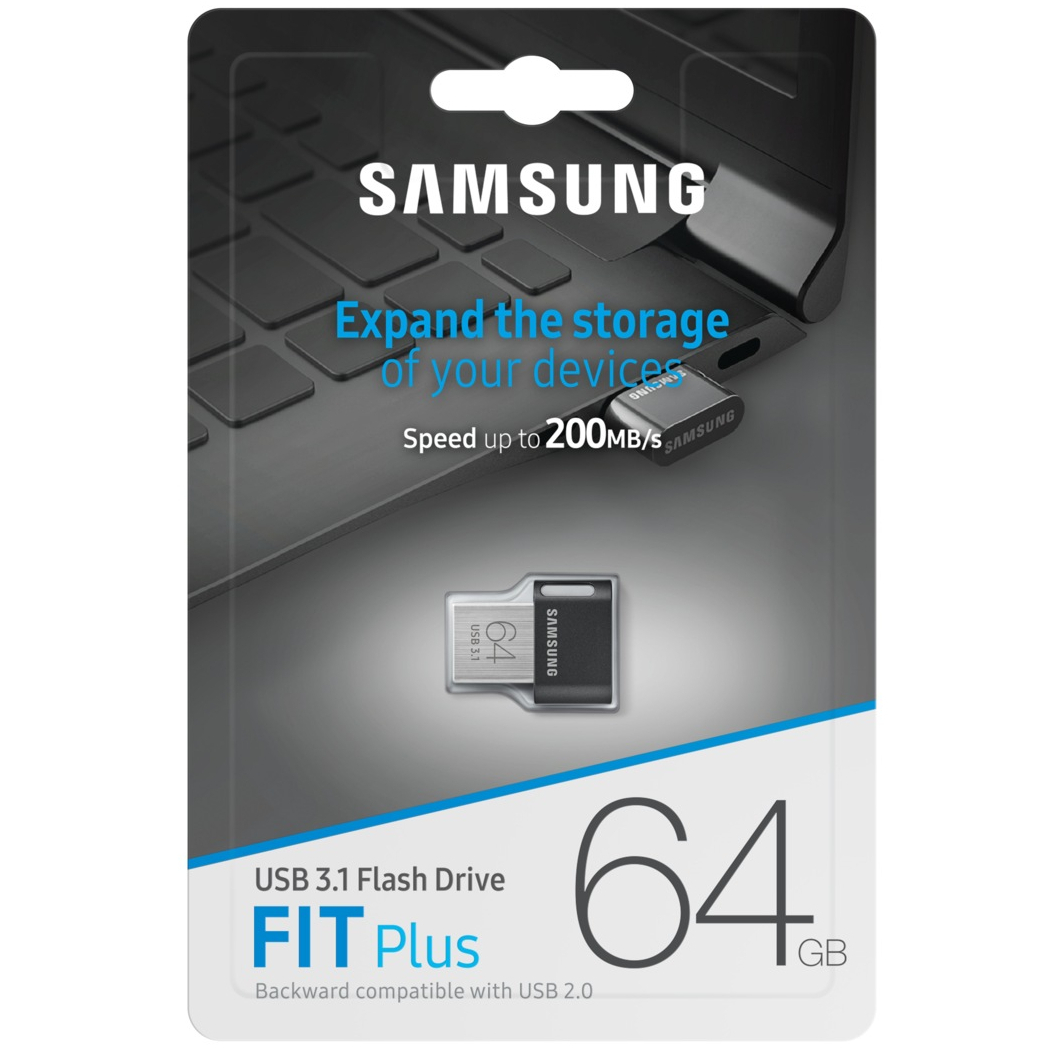 USB 3.1 64GB Flash Drive Samsung Fit Plus Memory Stick (200MB/s) | MUF-64AB-EU