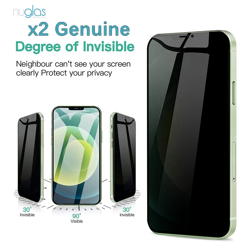 2xScreen Protector Nuglas Flat Clear Privacy Tempered Glass For iPhone 12 Mini