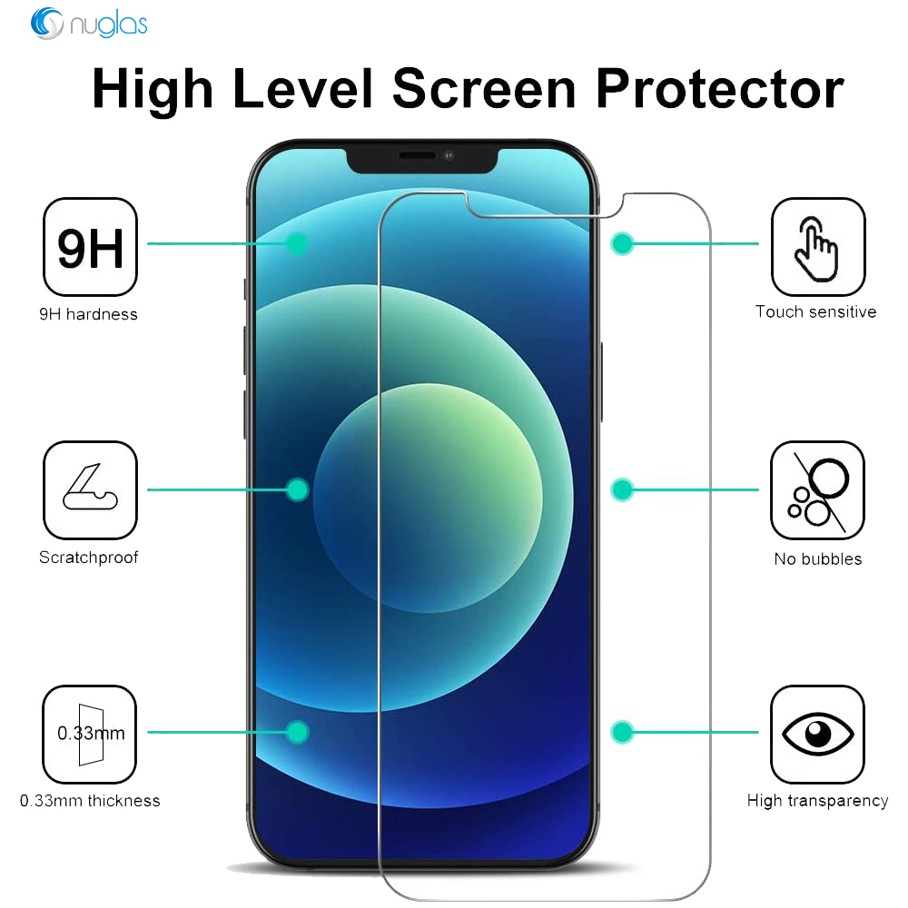 2x Screen protector Nuglas Tempered Glass for iPhoneX/Xs /11 Pro with Applicator