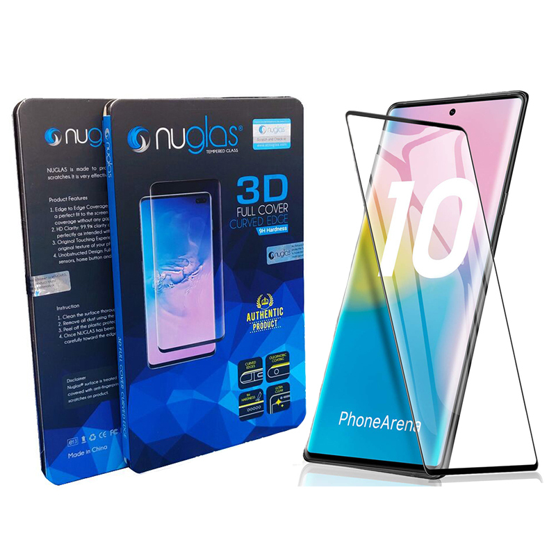 Screen Protector Nuglass 3D Full Cover Curved Edge For Galaxy Note 10 Plus Black