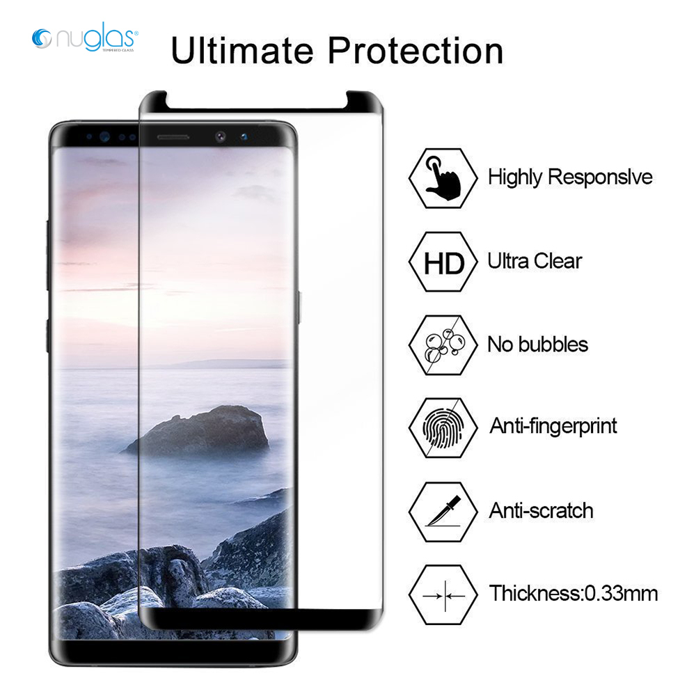 Screen Protector Nuglas 3D Full Cover Curved Edge For Galaxy Note 9 Black