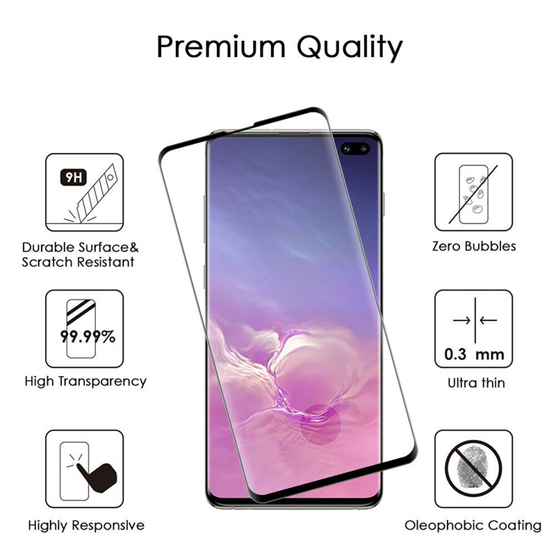 Screen Protector Nuglass Tempered Glass 3D Full Cover Curved Edge For Galaxy S10 Plus 