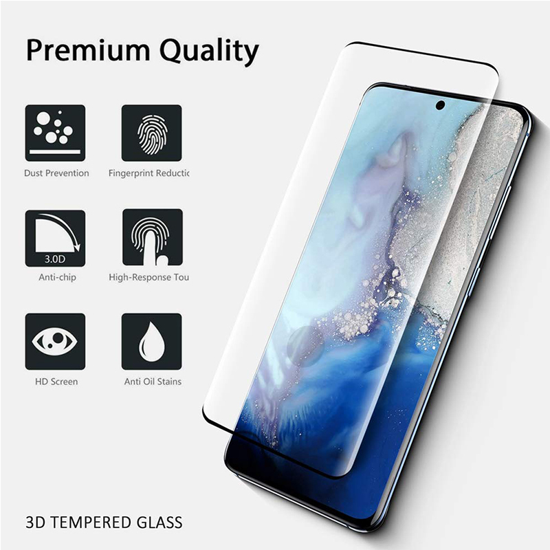 Screen Protector Nuglass 3D Full Cover Curved Edge For Galaxy S20 Plus 5G Black