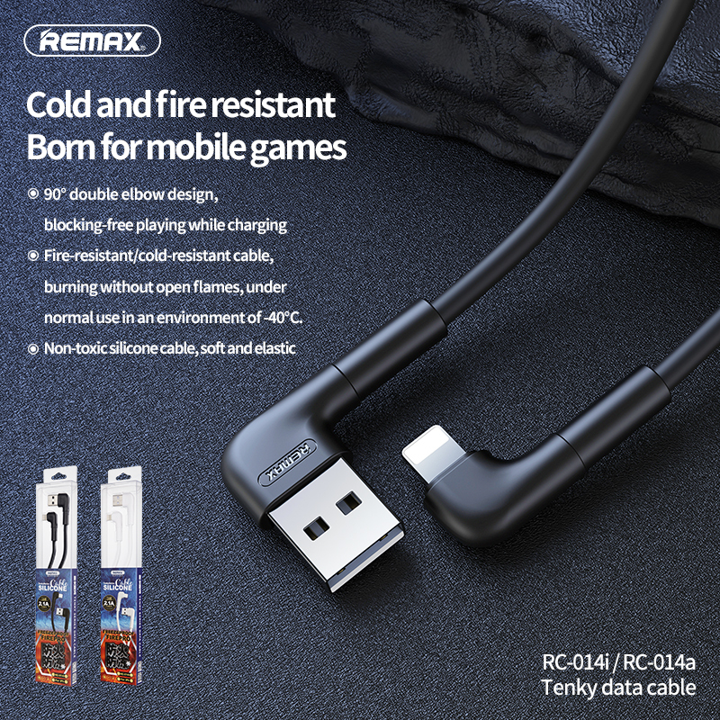 Phone Cable REMAX Type-C 2.1A Fast Charge Data Cable 90 Degrees Elbow Design Samsung - Black