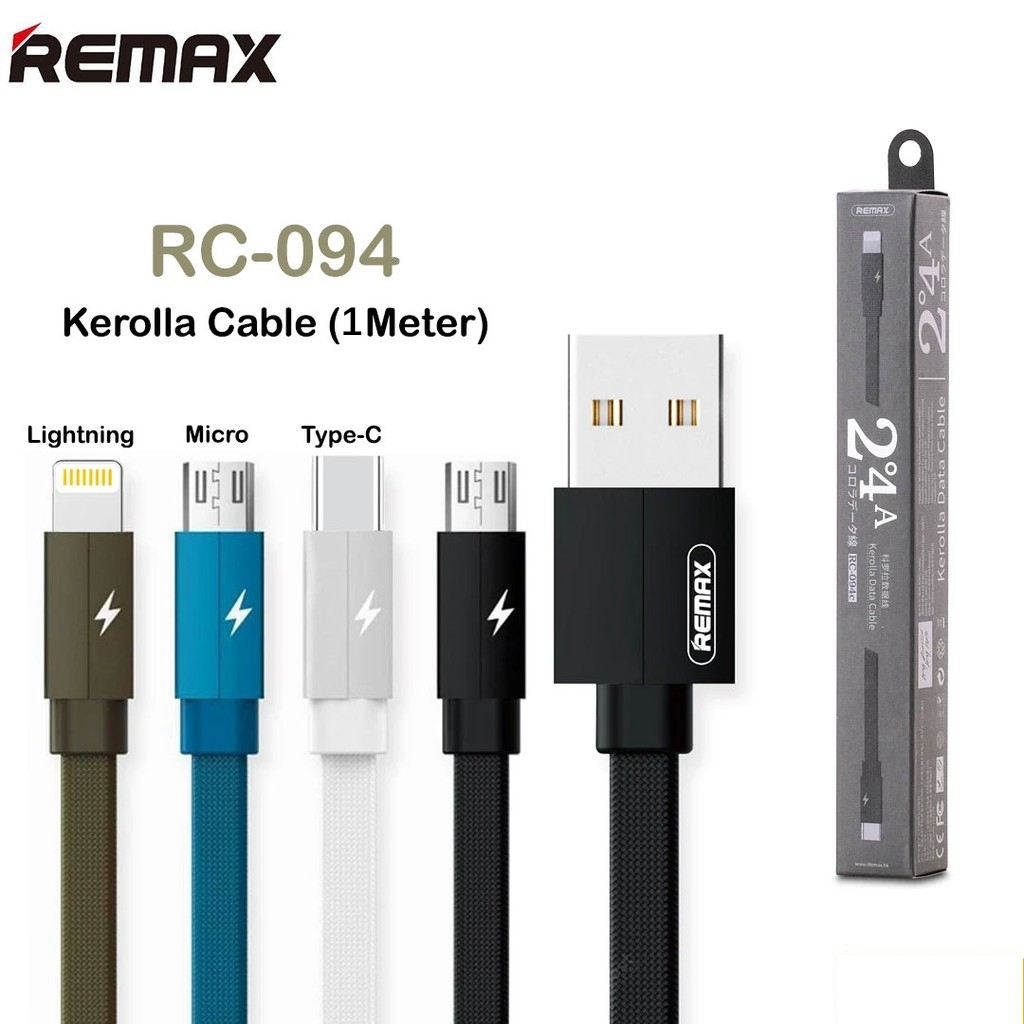 Phone Cable Remax Micro USB Braided Fast Charging & Transmission Cord  Black 1M