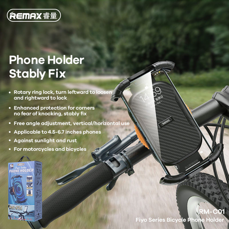 Bicycle Universe Phone Holder REMAX Fiyo RM-C01 Rotary Ring Lock Stably Fix