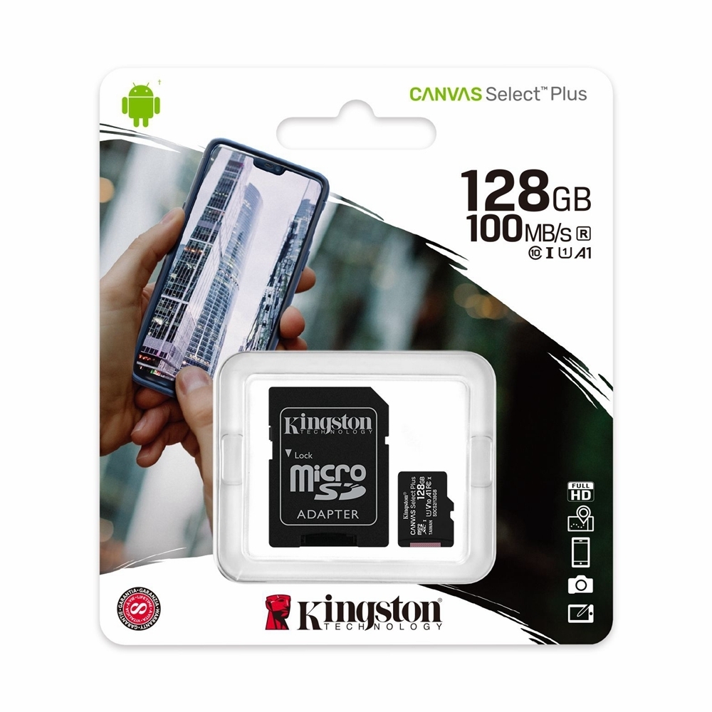 Kingston Canvas Select Plus 128GB Micro SD Card SDXC UHS-I Mobile Phone TF Memory Card 100Mb/s New