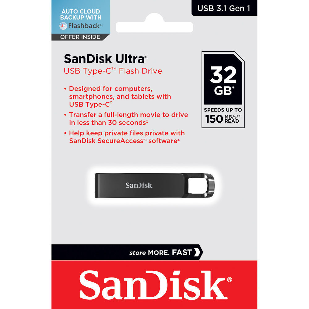 USB SanDisk Ultra 32GB Type-C Drive Memory Stick | SDCZ460-032G