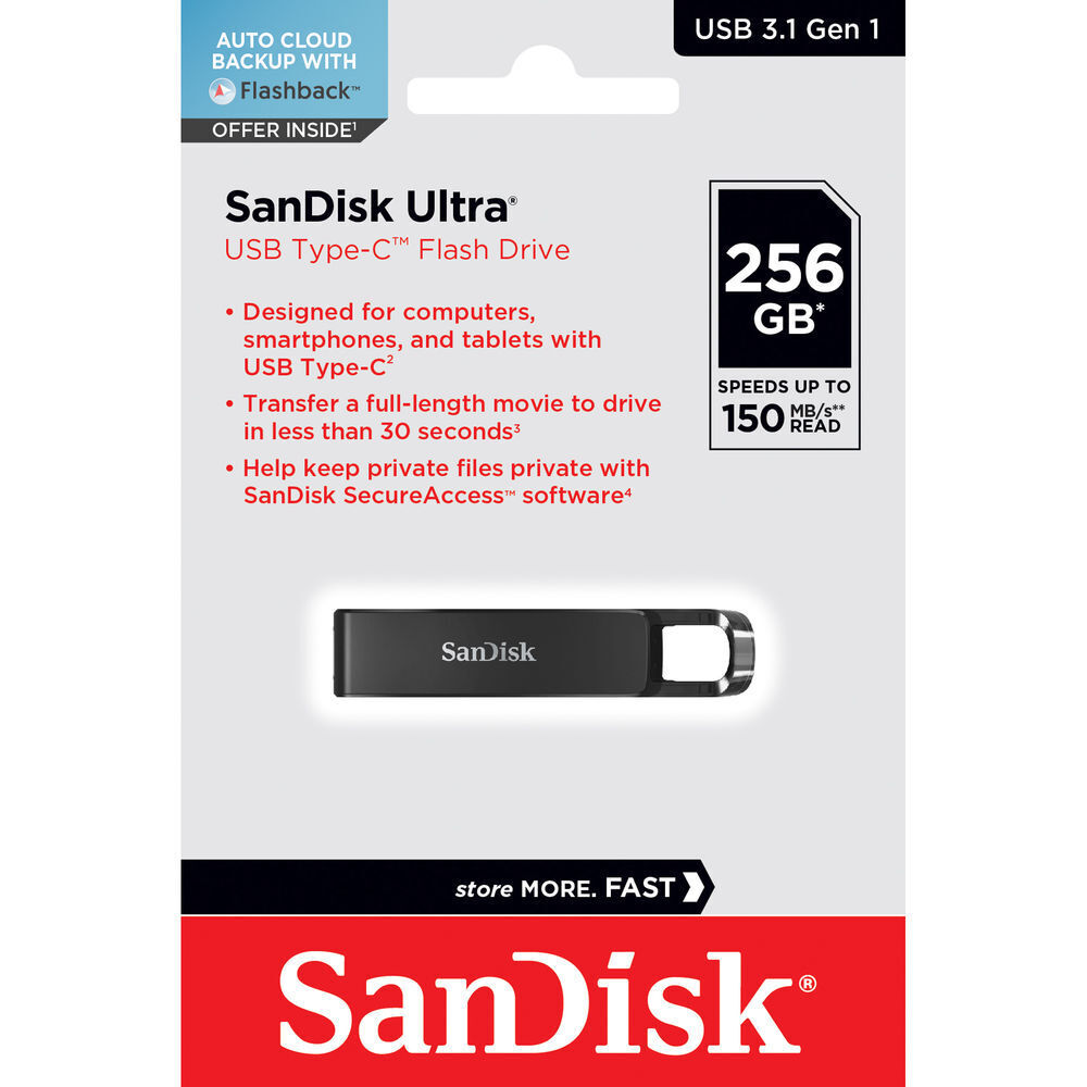 SanDisk USB Ultra 256GB Type-C Flash Drive Memory Stick | SDCZ460-256G