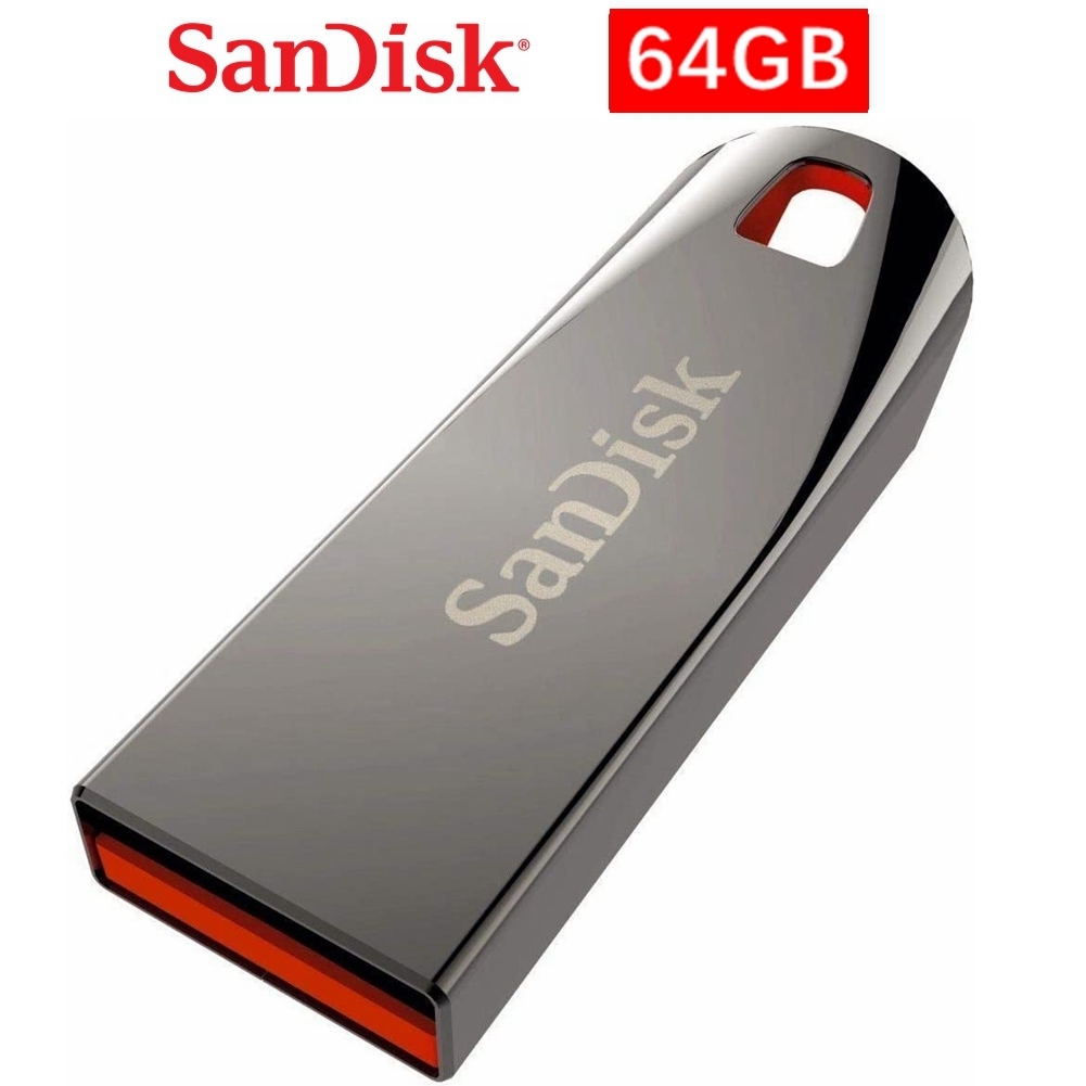SanDisk USB 2.0 Flash Drive 64GB Memory Stick Pen PC Mac USB Cruzer Force SDCZ71-064G