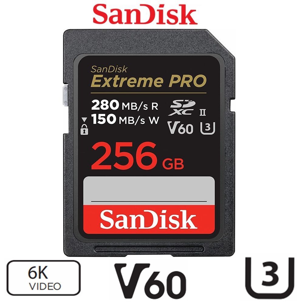 Sandisk Extreme Pro SD Card 256GB SDXC UHS-II Memory Card 6K Video SDSDXEP-256G