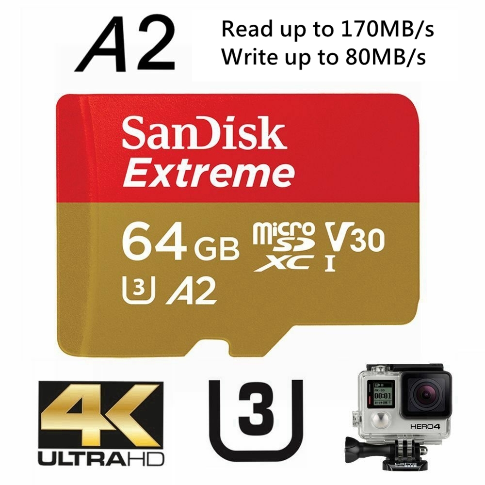 SanDisk Extreme Micro SD 64GB Memory Card Dash Action Cam 170Mb/s SDSQXAH-064G